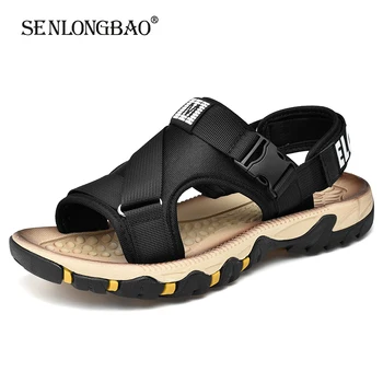 Vasaras Komfortablas Vīriešu Sandales, Klasiskās Vīriešu Mīkstas Sandales Modes Vīriešu Pludmales Sandales Augstas kvalitātes stiept auduma sandales Izmēri 39-47
