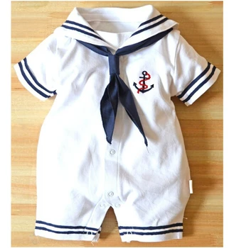 Vasaras Navy, Zīdaiņu Apģērbs-baby meitenes un zēni Apģērbu Kombinezonus bērniem īss 0-1 gadus vecu bērnu apģērbu-Bezmaksas Piegāde