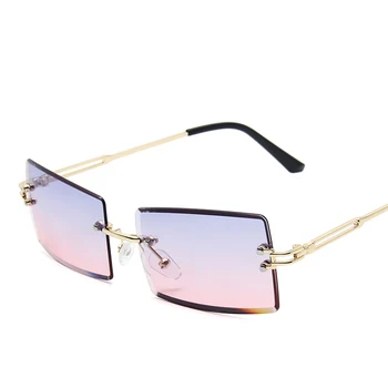 VCKA 2020. gadam, Modes Taisnstūra bez apmales Saulesbrilles Sieviešu Slīpumu, Ultravieglajiem Bezrāmju Laukumā, Sieviešu, Saules Brilles Ar UV400 Brilles