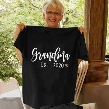 Vecmāmiņa EST 2020. gadam Gadījuma T-krekli Estētisko Harajuku Sieviešu Topi Vasarai ar Īsām Piedurknēm Camisetas Mujer Sieviešu Tumblr Apģērbu Tees