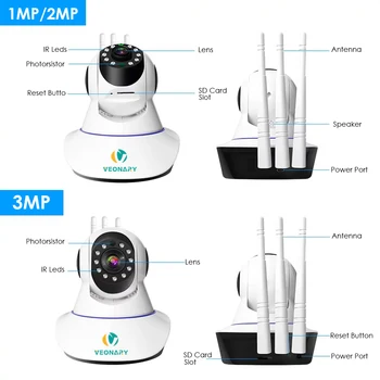 VEONARY AI 1536P 1080P Wifi Bezvadu IP Drošības Kameru, Mājas Apsardze, divvirzienu Audio CCTV 3MP 2MP Baby Monitor Mājdzīvnieki P2P Mākonis