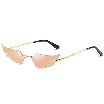 Vintage Steampunk Saulesbrilles Sieviešu 2020. Gadam Spogulis Retro bez apmales Saulesbrilles Vīriešiem, Mazu Retro Saulesbrilles Spārna Formas Brilles UV400