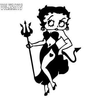 Volkrays Modes Auto Uzlīme Betty Boop Cute Karikatūra Jauki-kvalitātes Piederumi Atstarojošs Ūdensizturīgs Vinila Decal,16cm*11cm