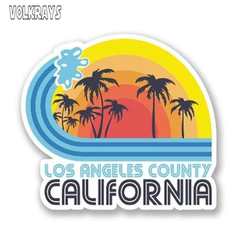 Volkrays Retro Auto Uzlīme Los Angeles, California Vinila Decal Logu Bagāžnieka Apdare Ūdensizturīgs Piederumi,13cm*11cm