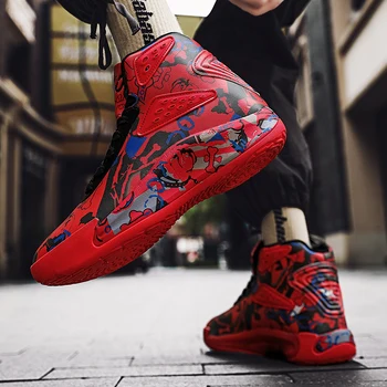 Vīriešu grafiti skriešanas apavus, high-top mežģīnes-up čības neslīdoša nodilumizturīga ikdienas apavi Zapatos Hombre Sapatos multicolor