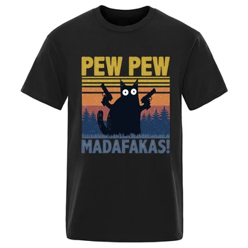 Vīriešu T krekls Pew Madafaks Cat Kokvilnas Apaļu Kakla Augstas Kvalitātes Modes Camisetas Topi Atpūtas Hip Hop 2020. Gadam Grafiskā Tshirts