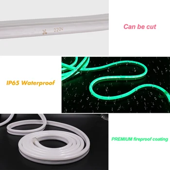 WiFi Kontroles RGB LED Neona Strip Gaismas+Tālvadības pulti 1500W Ūdensizturīgs Neona Zīme, Virves, Lentes Flex LED Lentes 110V MUMS 220V ES AU UK 1-100m