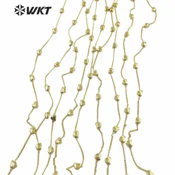 WT-BC135 Jauns dizains, modes rotaslietas pieņemšanas centrā ķēdes zelta electroplated nav izbalināt vainagu šarmu kaklarota ķēdes pārdod pa metru