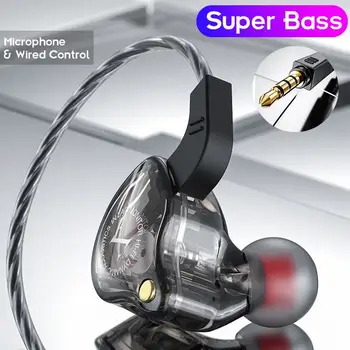 X2 Super Bass Mūzikas Austiņas HiFi Stereo Austiņas 3,5 mm Subwoofer Vadu Kontroles Auss Sporta Austiņas ar Mic