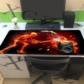 XGZ Pielāgota Lielu Spēli Mouse Pad Black Slēdzenes Malas Anime Uguns Ģitāra Datora Galds Mat Ātrums apliecība, kas Dota Spēlētājs Xxl
