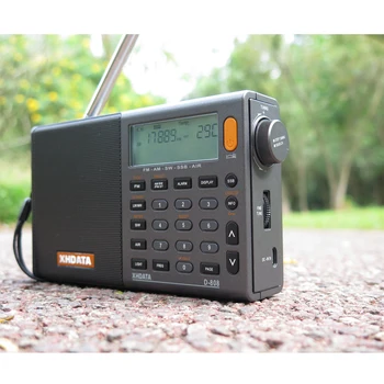 XHDATA D-808 Pelēkā Portable Radio ar Augstu Jutību un Dziļi Skaņu FM Stereo Multi Pilnu Joslu LCD Displejs Modinātājs Temperatūra