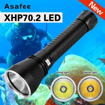 XHP70.2 Spēcīgākajiem LED Niršanu Lukturīti 200m Zemūdens Lāpu 4000LM Ūdensizturīgs XHP70 Nirt Lampas Laternas Gaismas