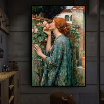 XINQI John William Waterhouse mākslas audekls Izdrukas., mākslas plakātu, Manu Saldo Rožu Eļļas glezniecības portreta mājas dekoru, Bez Rāmja