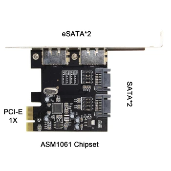 Xiwai PCI-E līdz 4 SATA Porti 3.0 ESATA PCIE SATA3 6Gbps PCI-E Adapter Paplašināšanas Karti