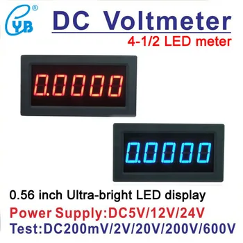 YB5145B LED Digital DC Voltmetrs 4 1/2 Sprieguma, Skaitītāja rādījums Testeri dc200mV/2V/20V/100V/200V/300V/500V/600V 4.5 volt mēraparātu panelī