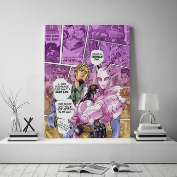 Yoshikage Kira Killer Queen kolāžas, Gleznas plakāts, Krāsošana sienas, Mākslas dekors Dzīvojamā istaba Guļamistaba Studiju Sākuma Apdare Izdruku