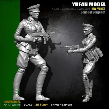 Yufan Modelis 1/35 Sveķu Komplektus Karavīrs Modelis Sievietēm Amatpersonas Sevis samontēt YFWW35-1839