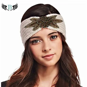 Ziemas Turban Sieviešu Rinestone Matu Aksesuāri Meitenēm Joslas, Galvas Galvas Wraps Auss Siltāks galvas apsējs Vintage Cepures Hairband