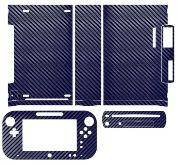 Zila Oglekļa Šķiedru, Ādas, Vinila Uzlīmes Aizsargs Nintendo Wii U un kontrolieris ādas Uzlīmes