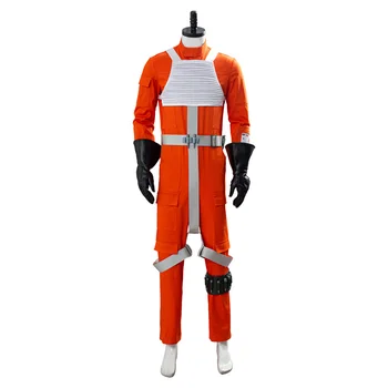 Zvaigzne Cosplay Wa X-Wing Nemiernieku Cīnītājs Pilots Apelsīnu Jumpsuit + Balta Veste Cosplay Kostīmu Pilns Uzvalks Halloween