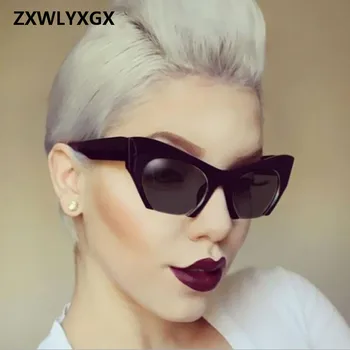 ZXWLYXGX 2019 Gafas Vintage cat eye pusi-box saulesbrilles sieviešu zīmola dizaineru jaunās modes, saules brilles sieviešu Oculos de sol uv400