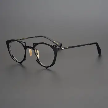 Zīmola Dizainere Nelegālo Apaļā Rāmja Vīriešiem, Glāzes, Augstas Kvalitātes Roku Darbs Brilles Sievietēm Tuvredzība Recepšu Brilles Brilles