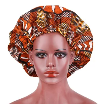 Āfrikas Modelis Ankara Vasks Drukāt Sunīti Sieviešu Nightcap Satīna Odere Mīksta Turban