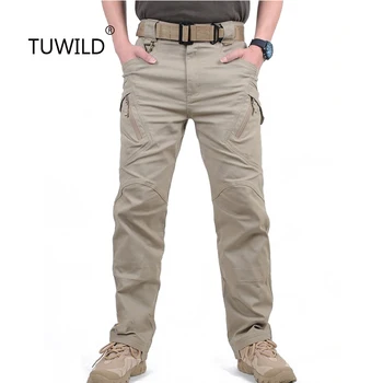 Āra IX9 taktiskā sporta bikses vīriešu kaujas speciālās policijas bikses kokvilnas multi-kabatas elastīgas bikses vīriešu ikdienas bikses XXXL