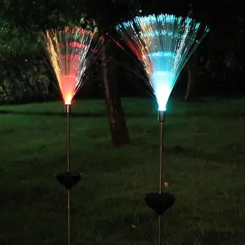 Āra Optiskās Šķiedras Zālienu Gaismas Jaunums Saules enerģijas Krāsa Mainot LED Nakts Dekoratīvās Dārza Lampas